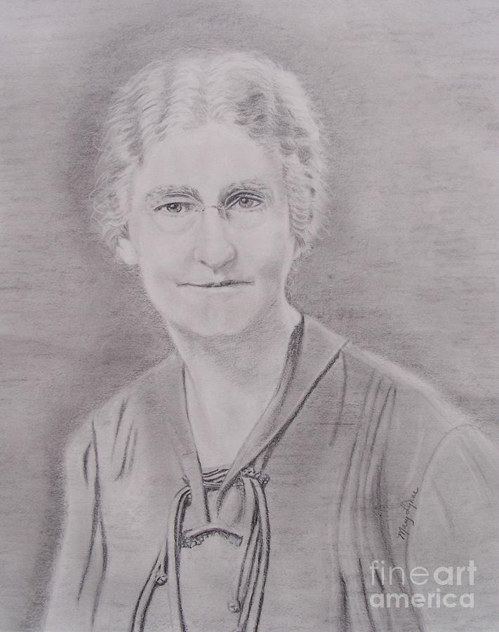 Portrait Of A Lady Drawing - Matriarch by Mary Lynne Powers