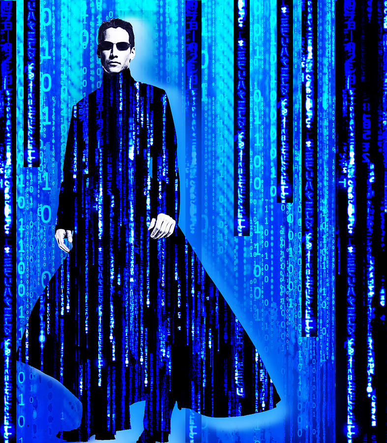Matrix Neo Keanu Reeves 2 Painting by Tony Rubino