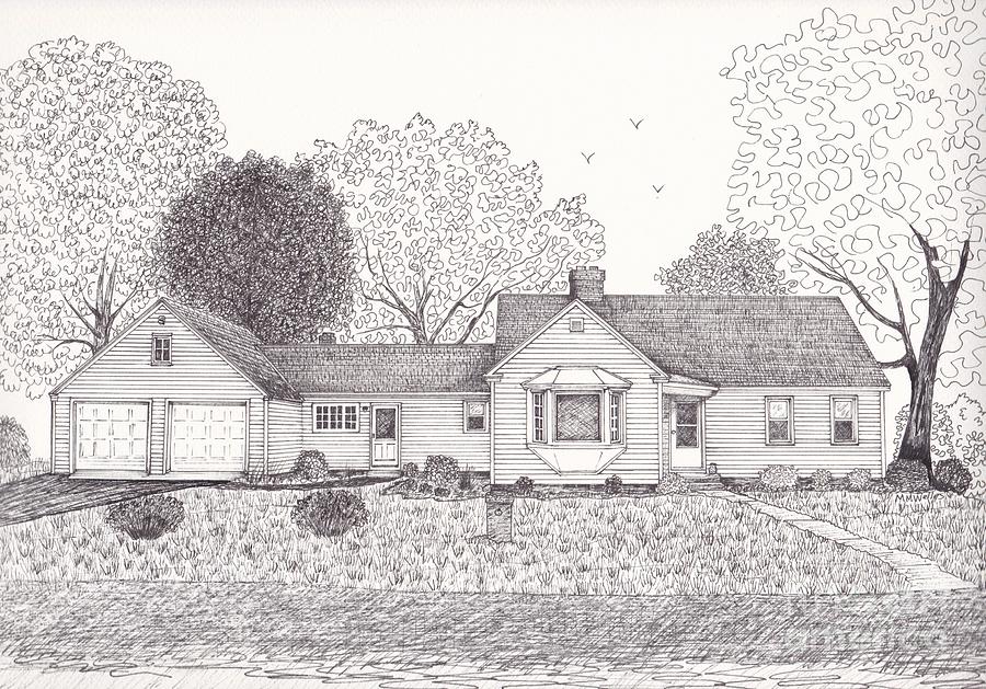 Lucys House Drawing by Michelle Welles