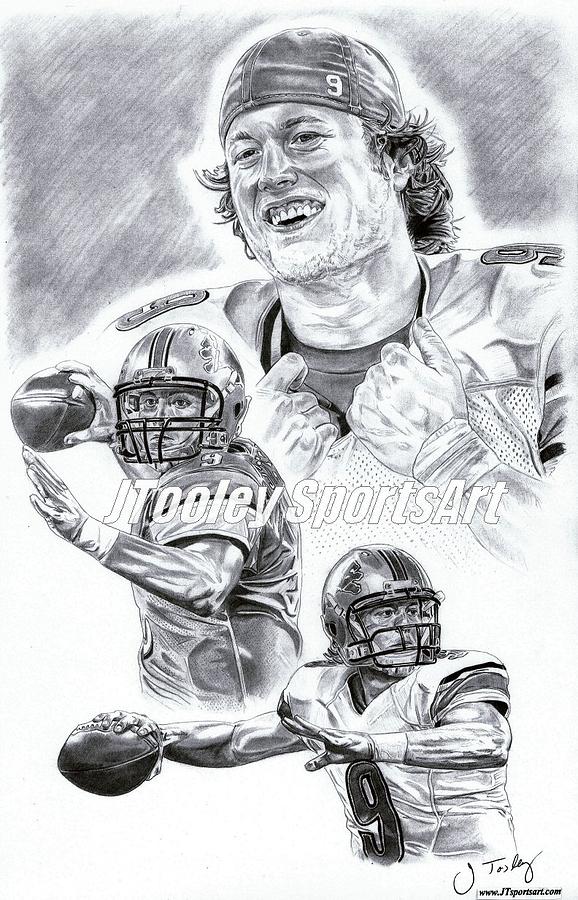 Matt Stafford Drawing by Jonathan Tooley - Pixels Merch