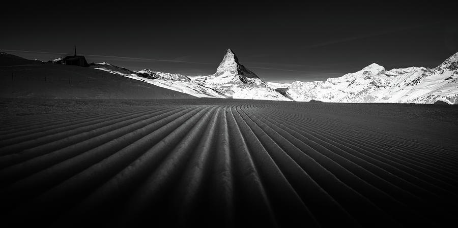 Matterhorn In Black And White Winter Photograph by Coolbiere Photograph
