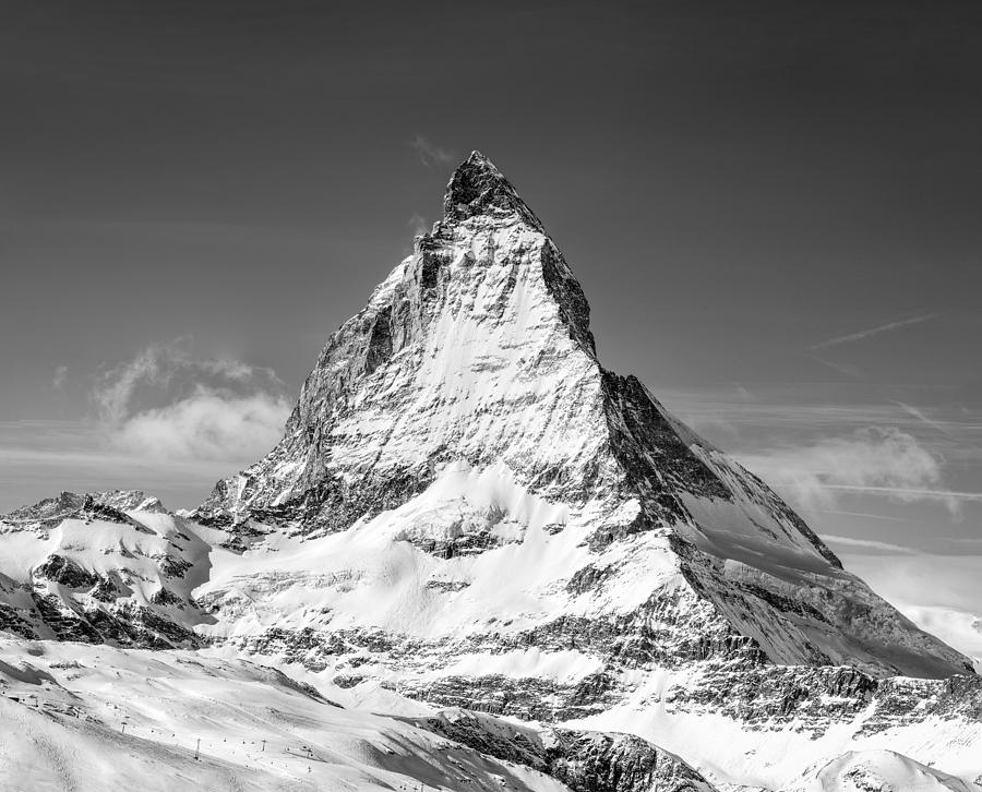 Mountain Photograph - Matterhorn monochrome by Catalin Tibuleac