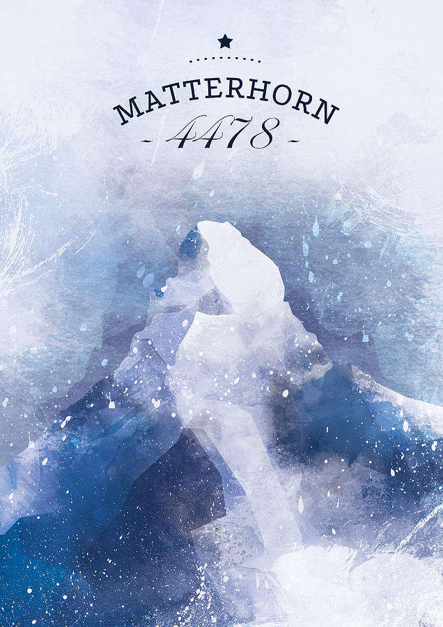 Matterhorn Digital Art - Matterhorn by Randoms Print
