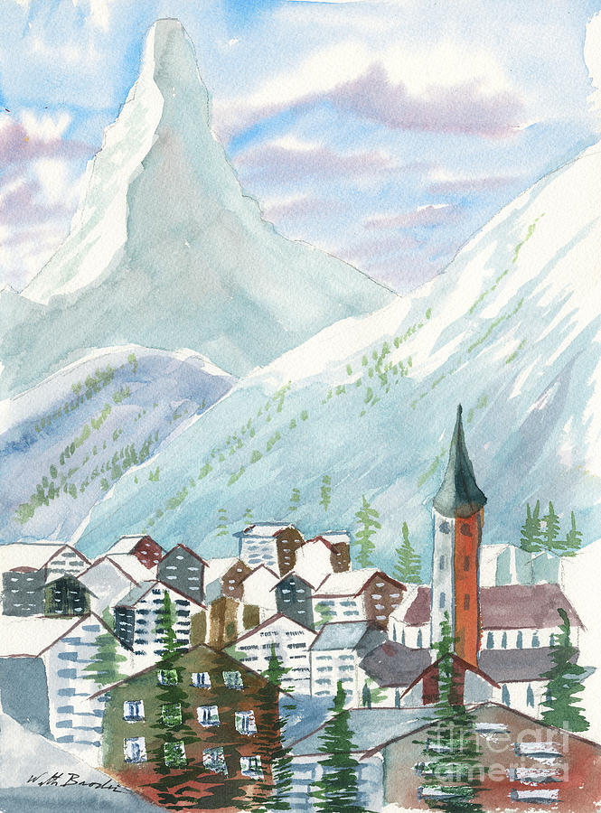 Matterhorn Painting by Walt Brodis