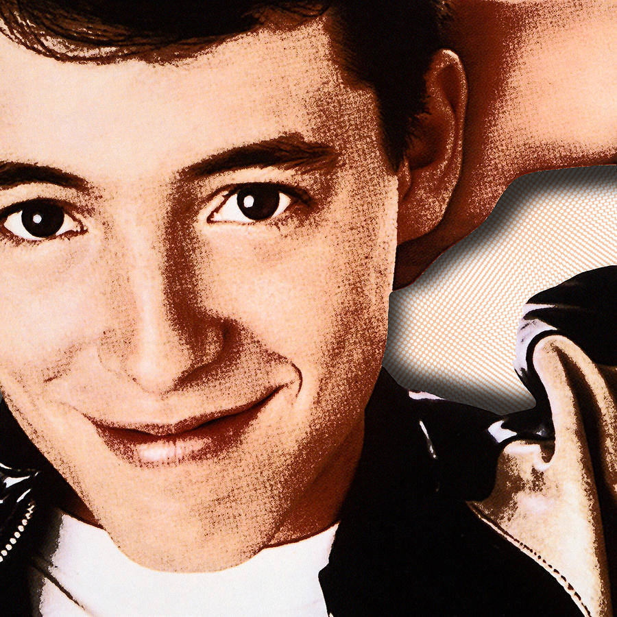 Matthew Broderick in Ferris Buellers Day Off  Painting by Tony Rubino