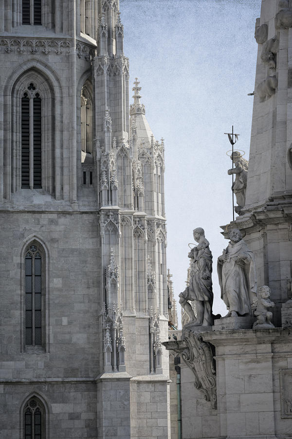 Castle Photograph - Matthias Church and Holy Trinity Column by Joan Carroll