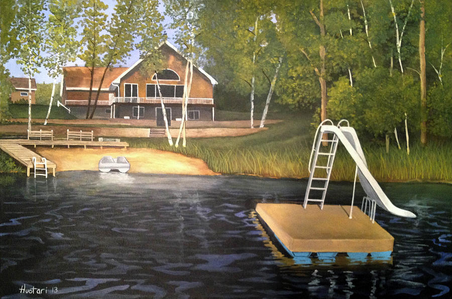 Matts Cabin Painting by Rick Huotari