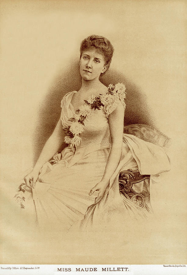 Maude Drawing - Maude Millett  Actress        Date 1889 by Mary Evans Picture Library