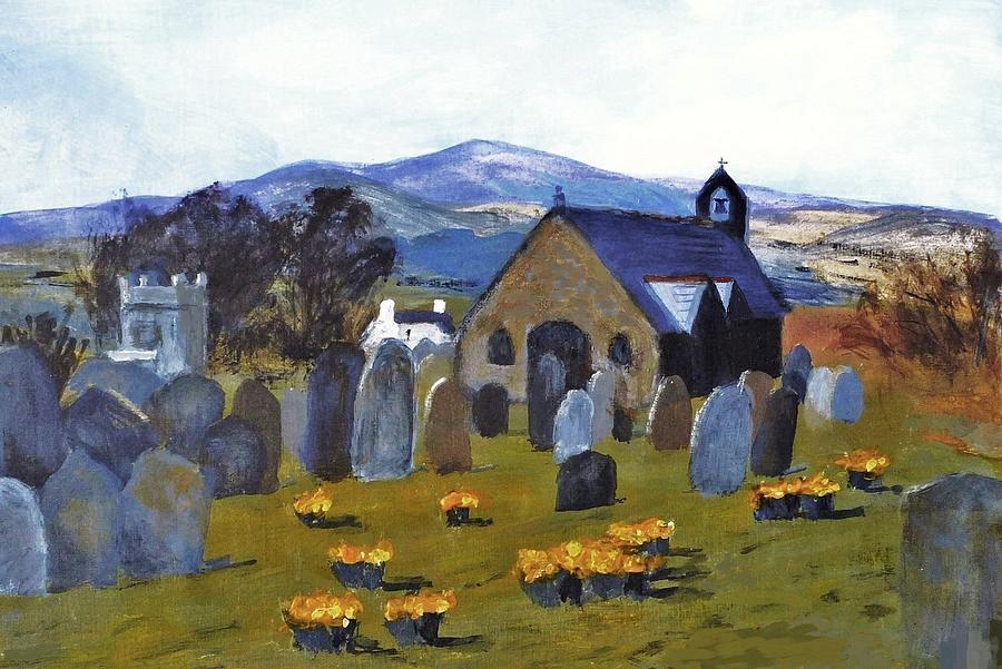 Maughold Church Isle of Man Painting by Nigel Radcliffe