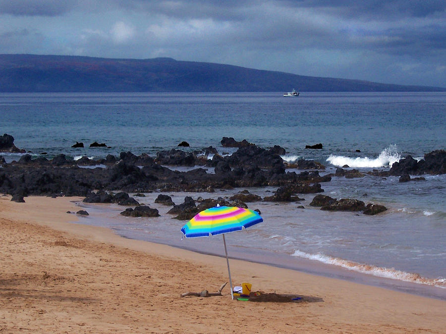 Maui Beach Umbrella Photograph by David T Wilkinson