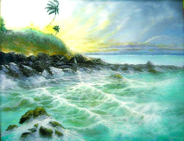 Maui Seascape Hawaii Painting by Leland Castro