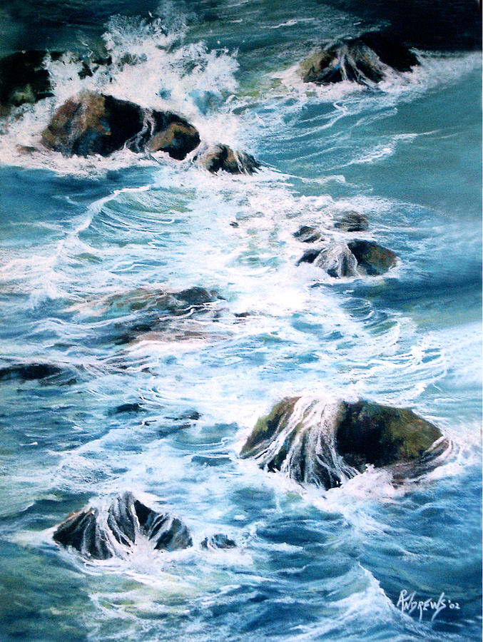 Waves Painting - Maui Shoreline 3 by Rae Andrews