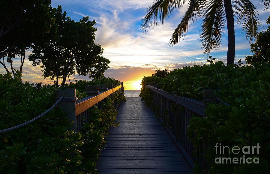 Maui Sunset Boardwalk Photograph by Kelly Wade