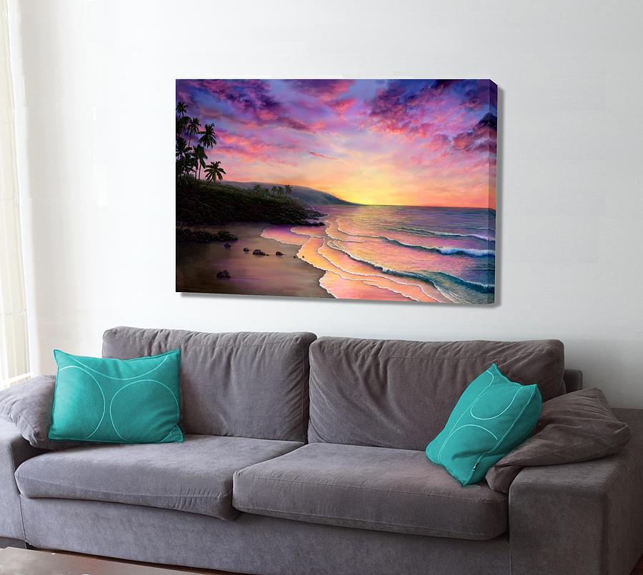 Maui Sunset on the Wall Digital Art by Stephen Jorgensen