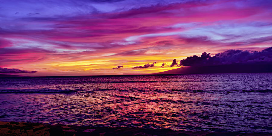 Maui Sunset over Molokai Photograph by Bill Dodsworth