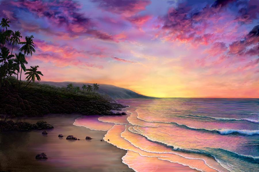 Maui Sunset Painting by Stephen Jorgensen