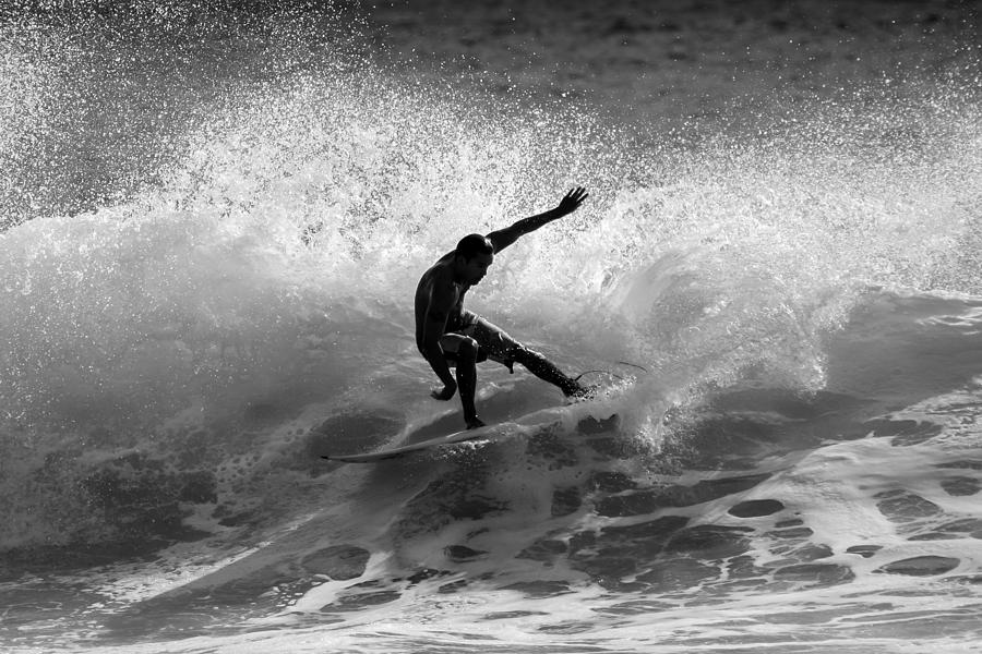 Maui Surfer in Black and White Photograph by Pierre Leclerc Photography