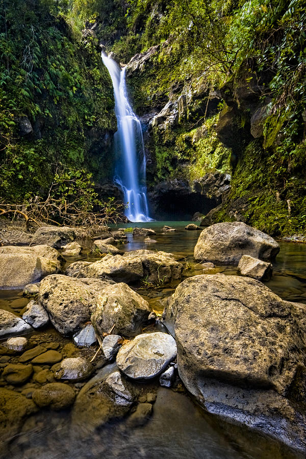 Fall Photograph - Maui Waterfall by Adam Romanowicz