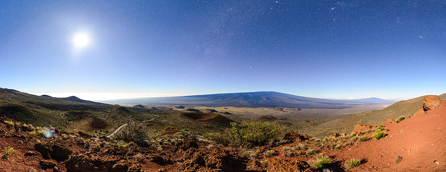 Mauna Loa Moonlight Panorama Photograph by Jason Chu