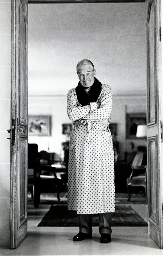 Maurice Chevalier Wearing A Dunhill Tailors Robe Photograph by Carl Fischer