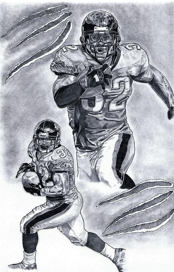 Maurice Jones-Drew 32 Drawing by Jonathan Tooley - Fine Art America