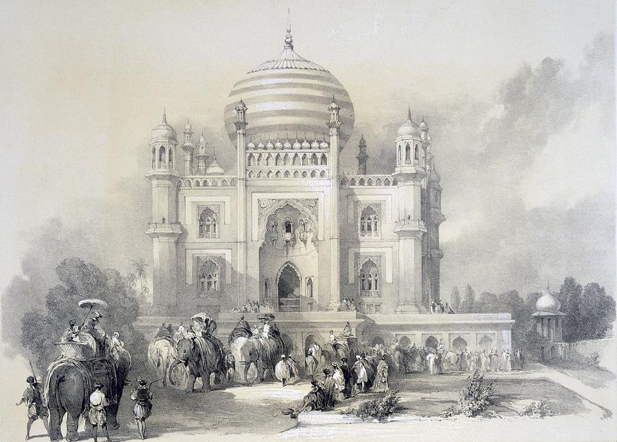 Architecture Drawing - Mausoleum Of Jufhir Junge, Delhi by English School