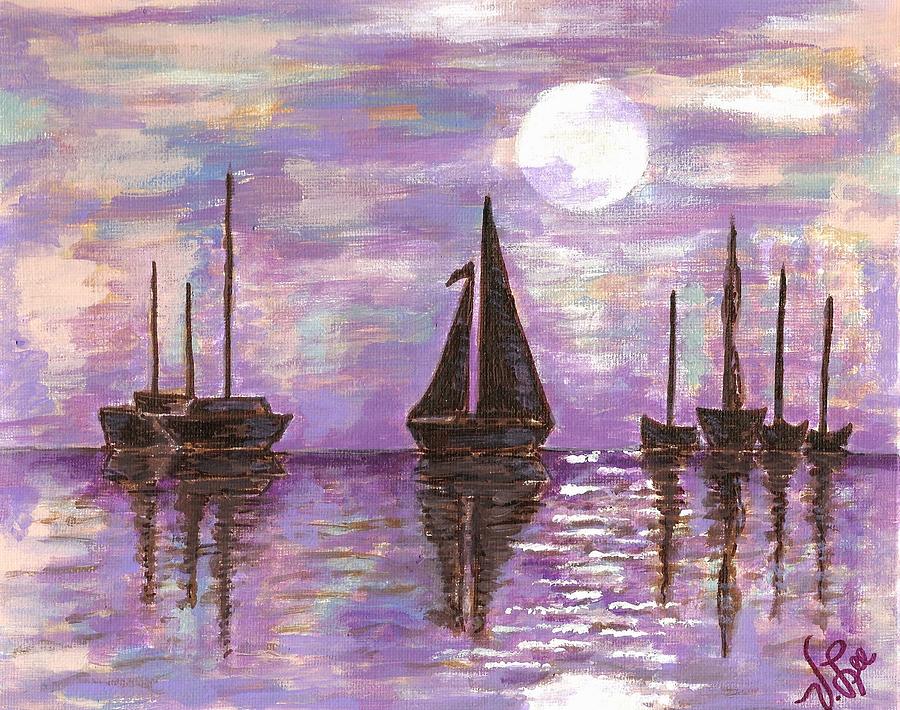 Mauve Bay Painting by VLee Watson
