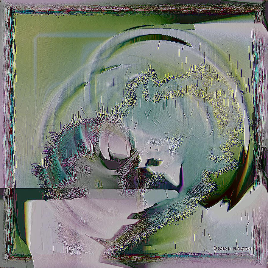 Mauve Green Abstract Digital Art by Dee Flouton