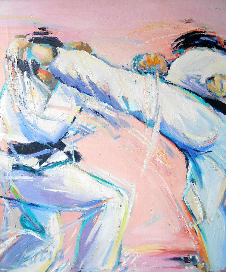 Sports Painting - Mawashi geri by Lucia Hoogervorst