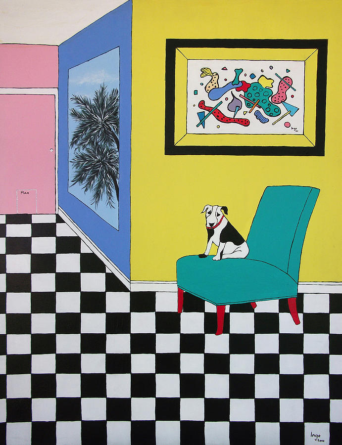 Max relaxing  Painting by Inge Lewis