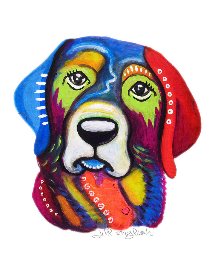 Max the Lab Mix Painting by Jill English Fine Art America