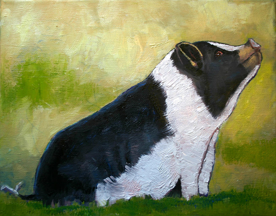 Max the Pig Painting by Carol Jo Smidt