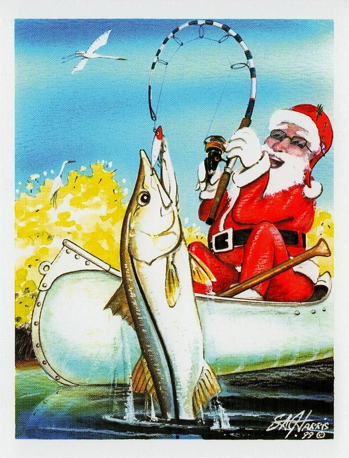 Christmas Painting - May All Your Holiday Fishes Come True by Steve Harris