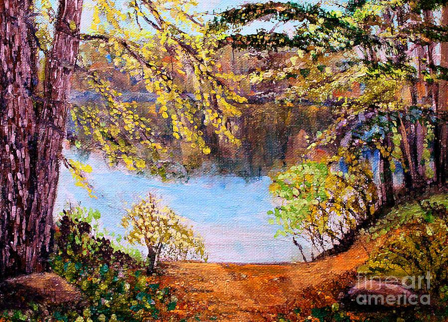 May at the Cedar Hill Pond Painting by Rita Brown