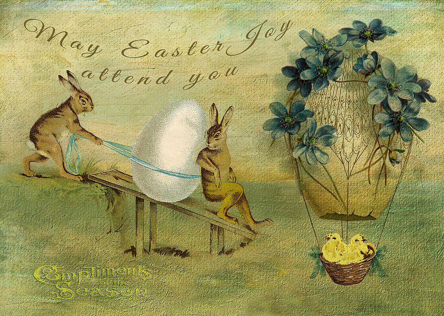Rabbits Digital Art - May Easter Joy Attend You by Sarah Vernon Rabbits Digital Art - May Easter Joy Attend You by Sarah Vernon