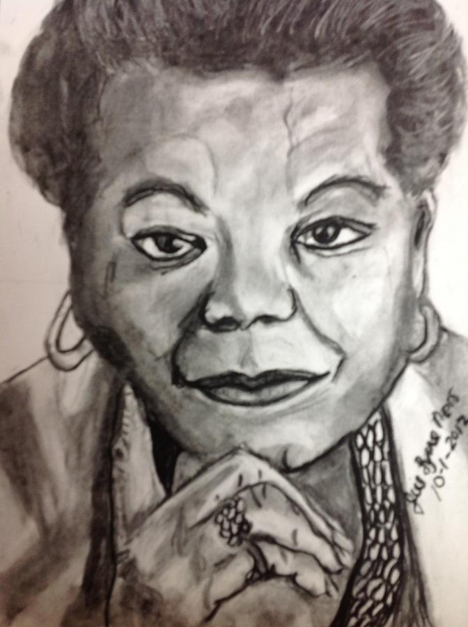 Maya Angelou Drawing by Jill Lynne Ness
