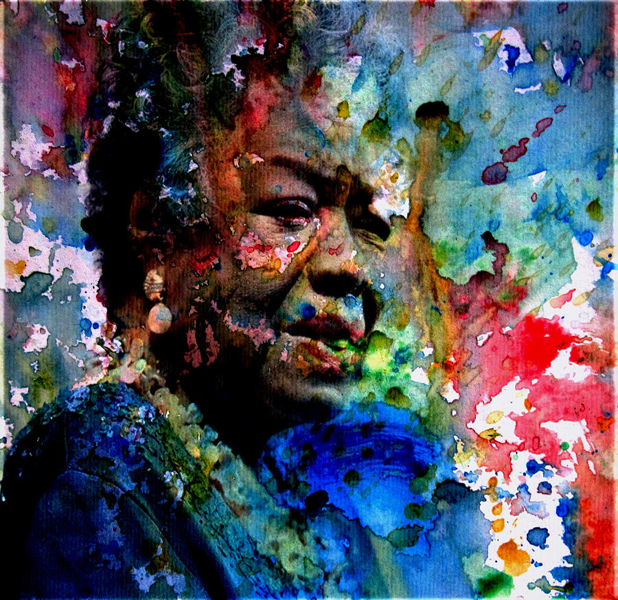 Maya Angelou Paint Splash Digital Art by Brian Reaves