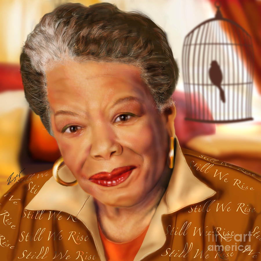 Maya Angelou Rise of the Song Bird Painting by Reggie Duffie