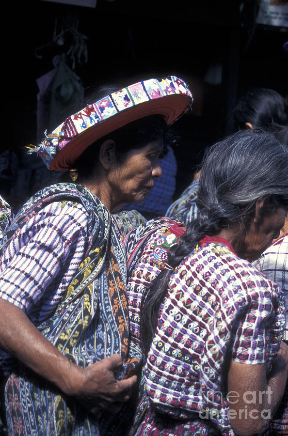 Maya Women in Santiago Atitlan Guatemala Photograph by John  Mitchell