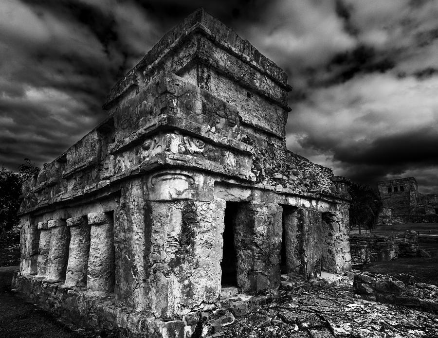 Black And White Photograph - Mayan Building by Julian Cook
