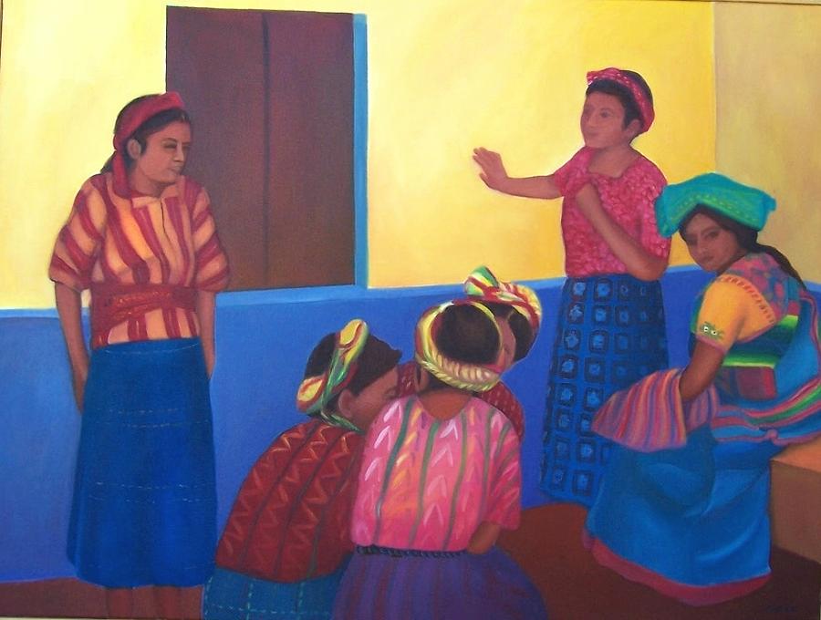 Mayan Girls Painting by Clotilde Espinosa