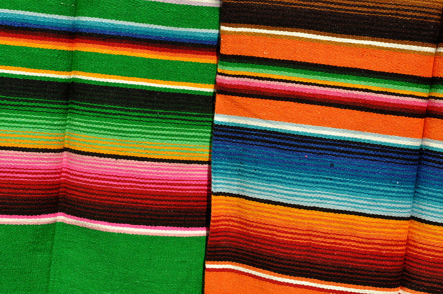 Mayan Mexican Colorful Blankets Photograph by Brandon Bourdages