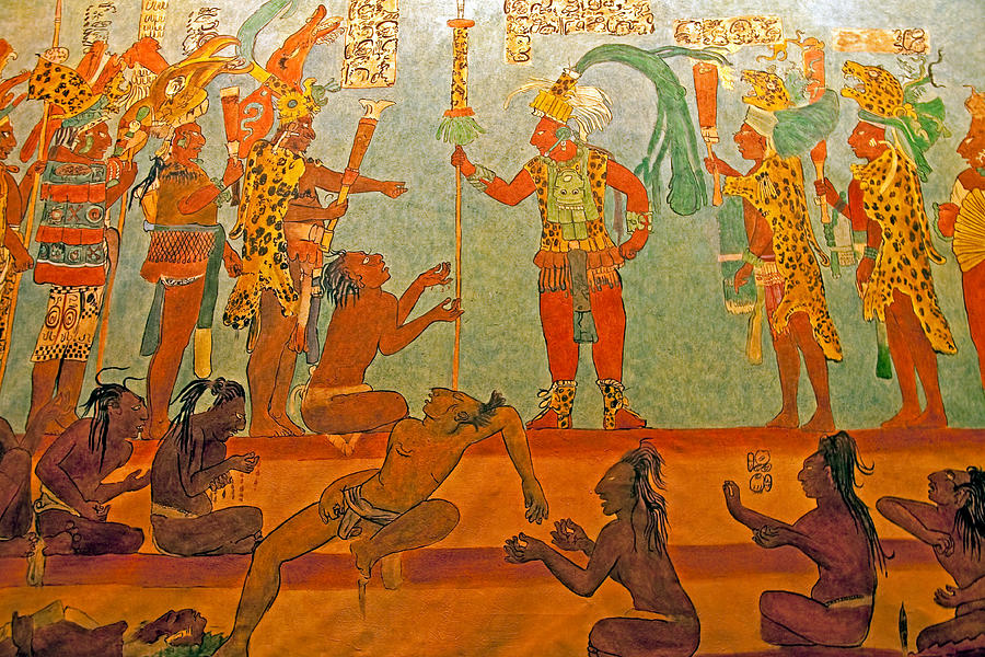 Mayan myth mural Photograph by Dennis Cox