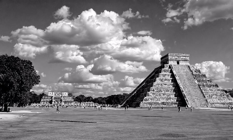 Mayan Ruins BW Photograph by Jenny Hudson
