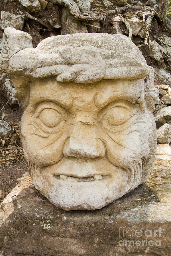Mayan Sculptures, Copan, Honduras Photograph by Bill Bachmann