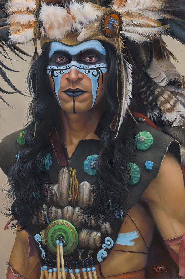Mayan Warrior Painting by Michael Meyer
