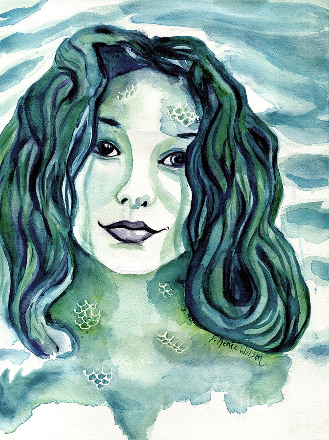 The Little Mermaid Painting - Maybe Im A Mermaid by D Renee Wilson