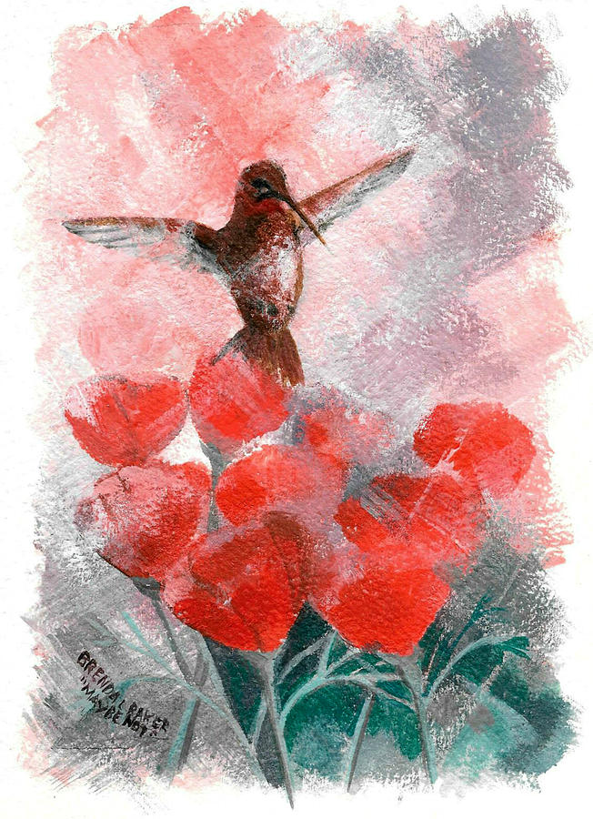 Flower Painting - Maybe Not by Brenda L  Baker