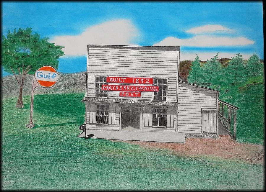 Mayberry Trading Post Drawing by Tony Clark