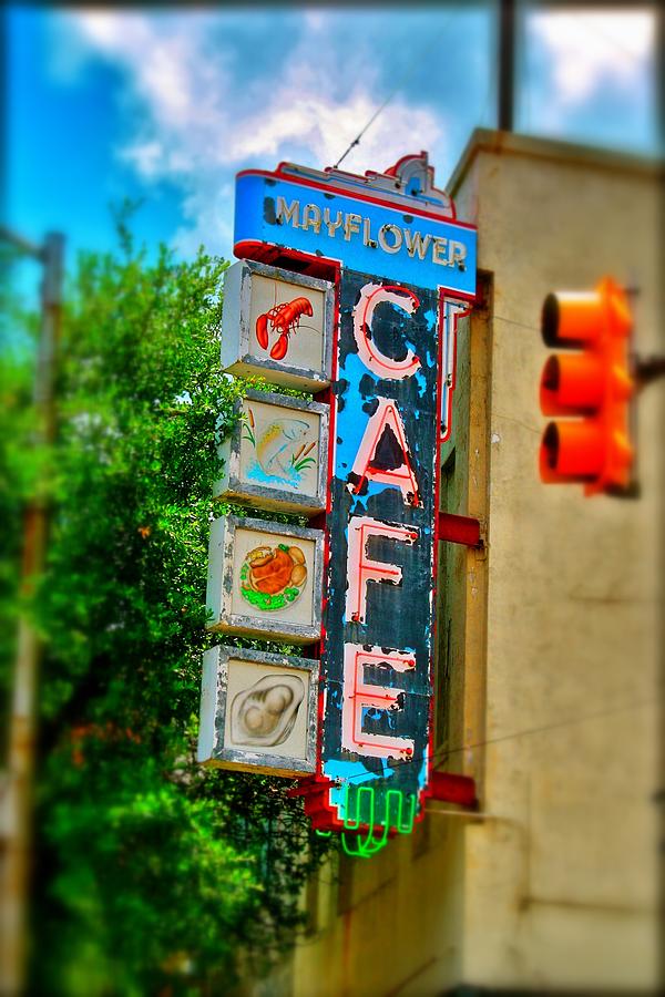 Mayflower Cafe Sign Photograph by Jim Albritton